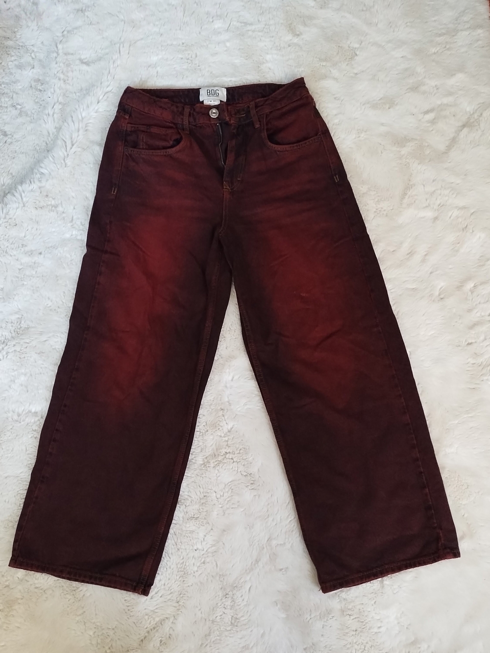 BDG Wide Leg Jeans in Rich Burgundy